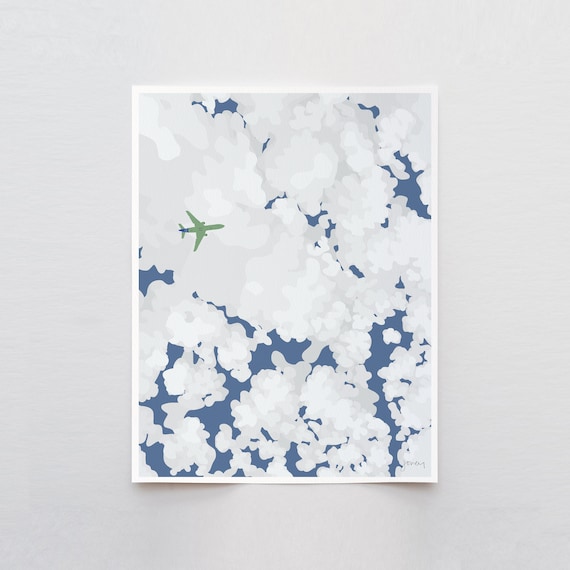 Airplane Overhead Art Print - Signed and Printed by Jorey Hurley - Unframed or Framed - 140109