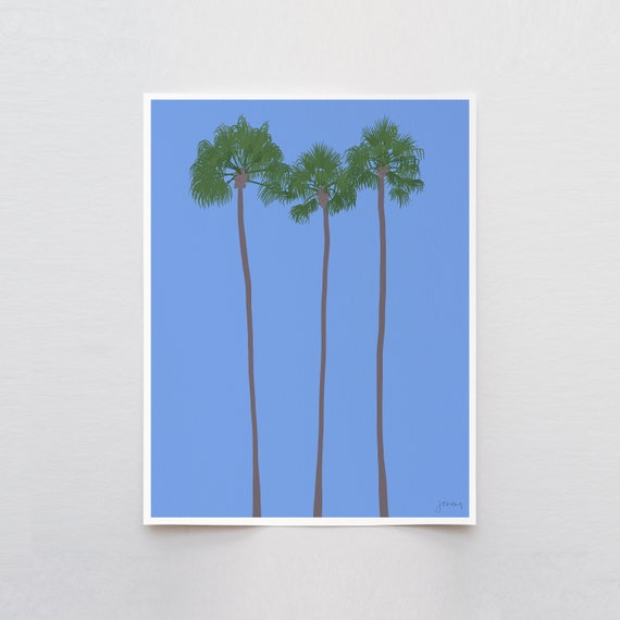 Mexican Fan Palms Trees Art Print - Signed and Printed by Jorey Hurley - Unframed or Framed - 210906