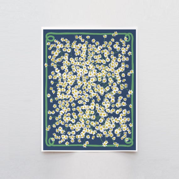 Chamomile Field Art Print - Signed and Printed by Jorey Hurley - Unframed or Framed - Botanical Home Decor - 250921
