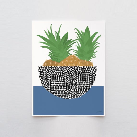 Pineapples Abstract Still Life Art Print - Signed and Printed by Jorey Hurley - Unframed or Framed - 230401