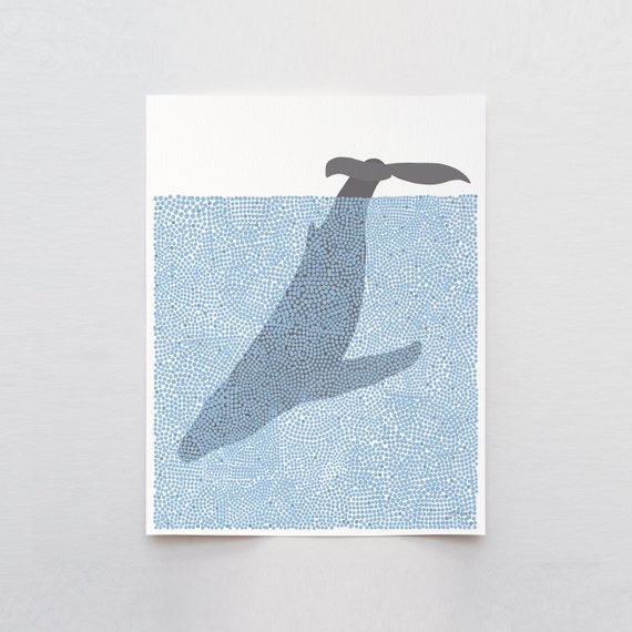 Abstract Whale Tale Art Print - Signed and Printed by Jorey Hurley - Unframed or Framed - 240519