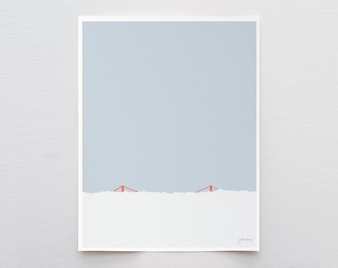 Golden Gate Fog, San Francisco Wall Art, signed print by Jorey Hurley