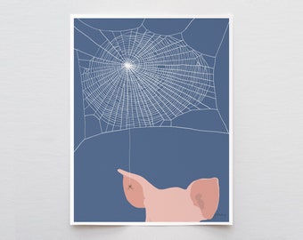 The Spider and the Pig Art Print - Signed and Printed by Jorey Hurley - Unframed or Framed - 121030