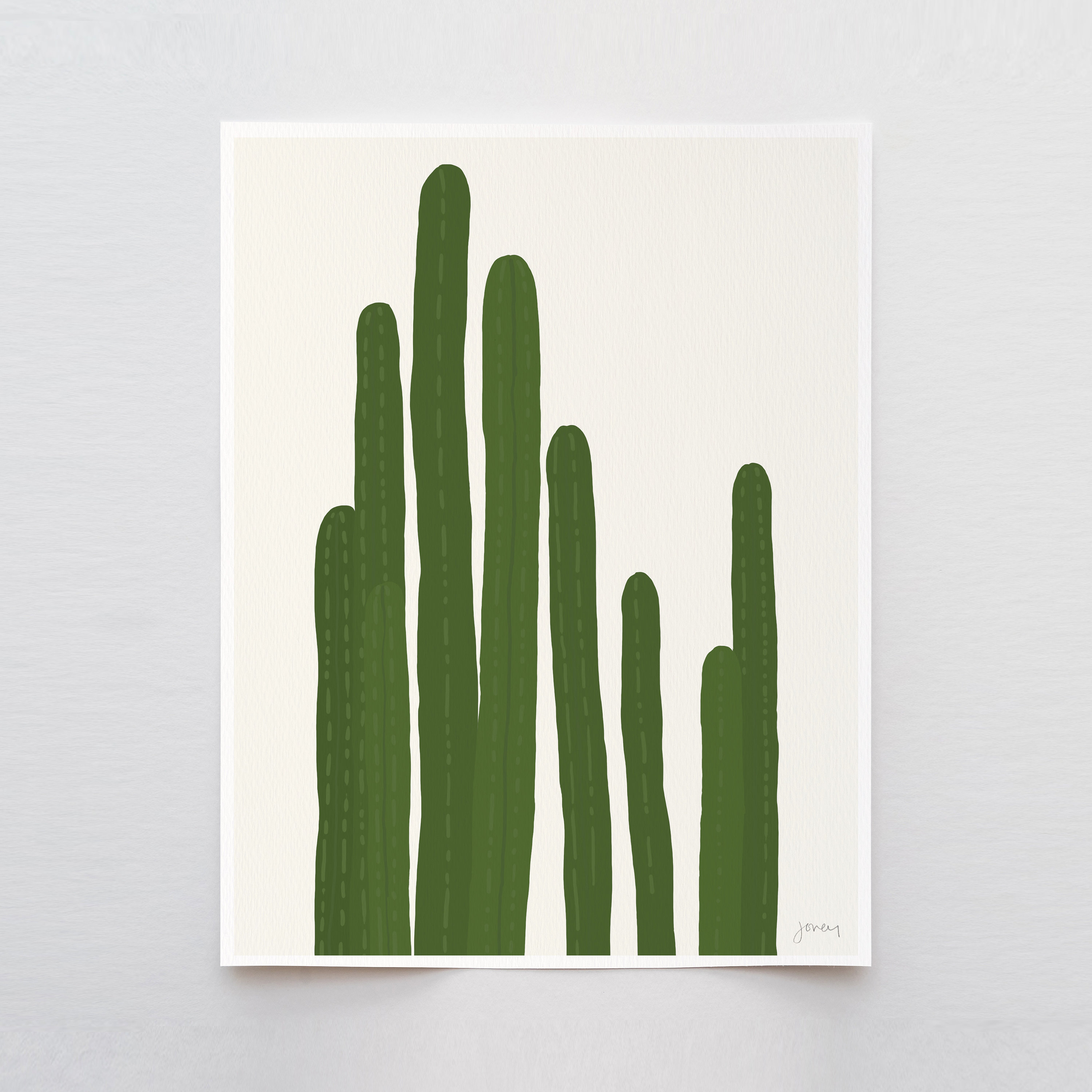 Organ Pipe Cactus Art Pint Signed and Printed by the Artist Framed
