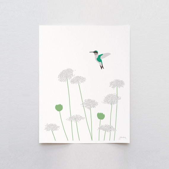 Hummingbird Art Print - Signed and Printed by Jorey Hurley - Unframed or Framed - 140325