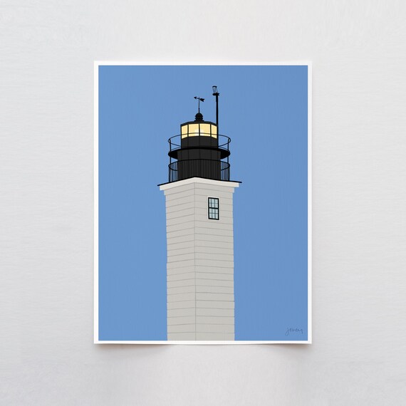 Lighthouse at Beavertail Art Print - Signed and Printed by Jorey Hurley - Unframed or Framed - 240929
