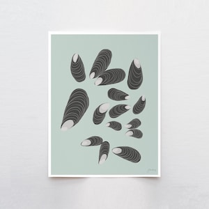 Mussels Art Print - Signed by Jorey Hurley - Coastal Wall Art - 121022