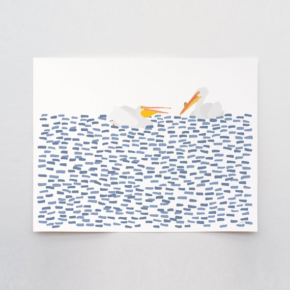 American White Pelicans Art Print - Signed and Printed by Jorey Hurley - Unframed or Framed - 250224