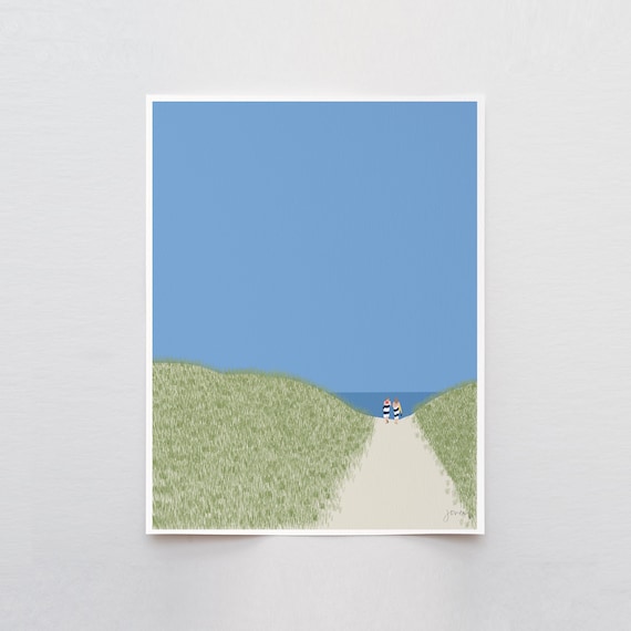 Daughters in Beach Dunes - Signed and Printed by Jorey Hurley - Unframed or Framed - 240804