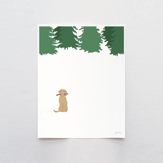 Labrador Dog in the Snow Art Print - Signed and Printed by Jorey Hurley - Unframed or Framed - 230128