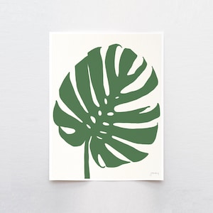 Monstera, rainforest art, signed print by Jorey Hurley