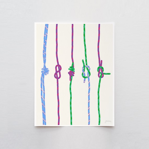 Climbing Knots Art Print - Signed and Printed by Jorey Hurley  - Unframed or Framed - 120306
