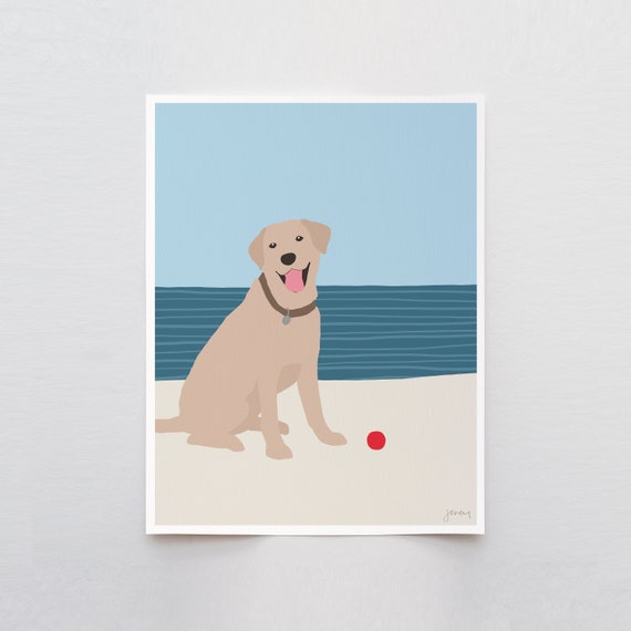 Yellow Labrador Retriever Art Print - Signed and Printed by the Artist - Unframed or Framed - 160522