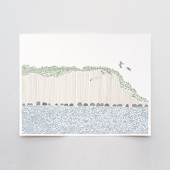Ocean Cliffs Art Print - Signed and Printed by Jorey Hurley - Unframed or Framed - 240908