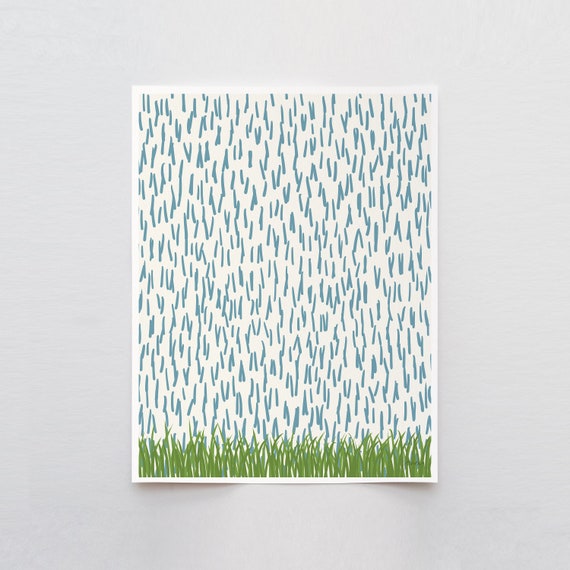 Spring Rain on the Grass Art Print - Signed and Printed by the Artist - Framed or Unframed - 141204
