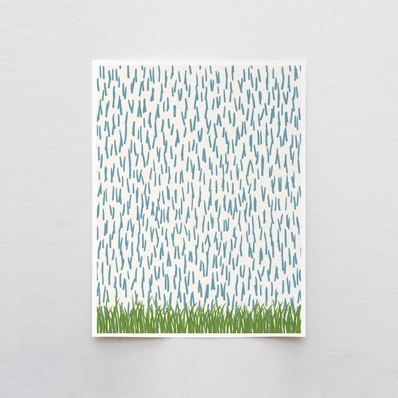 Spring Rain Art Print - Signed and Printed by Jorey Hurley - Unframed or Framed - 141204