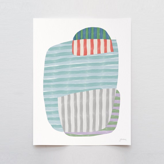 Colored Striped Abstract Art Print - Signed and Printed by the Artist - Framed or Unframed - 170914