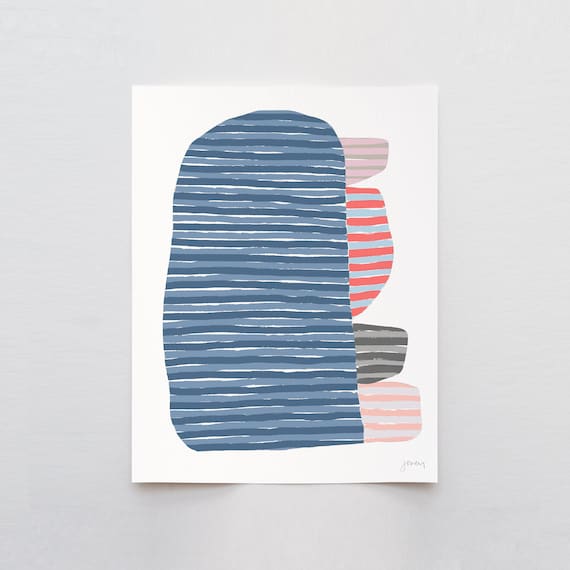 Striped Abstract Art Print - Signed and Printed by Jorey Hurley - Unframed or Framed - 170920