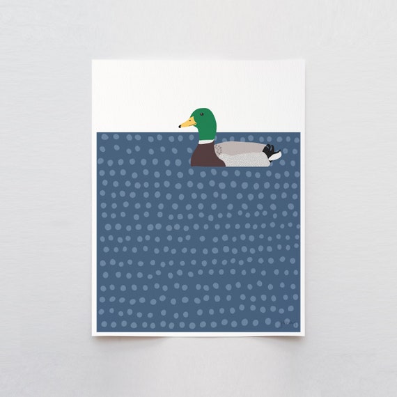 Duck Art Print - Signed and Printed by Jorey Hurley - Unframed or Framed - 230910