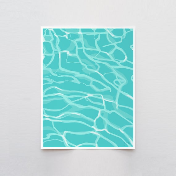 Swimming Pool Water Art Print - Signed and Printed by Jorey Hurley - Unframed or Framed - 130430