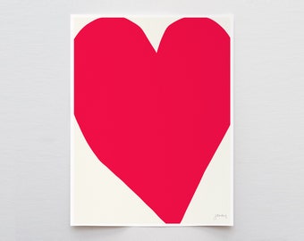 Big Red Heart Art Print - Signed and Printed by Jorey Hurley - Unframed or Framed - 120201