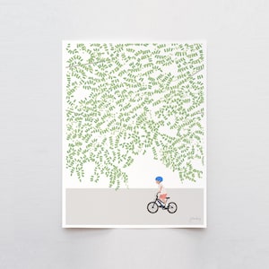 Little Boy Riding a Bike Art Print - Signed by Jorey Hurley - 230520