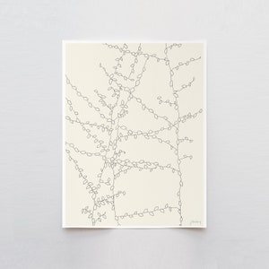 Creeping Fig Pencil Line Art Print - Signed and Printed by Jorey Hurley - Unframed or Framed - 140726