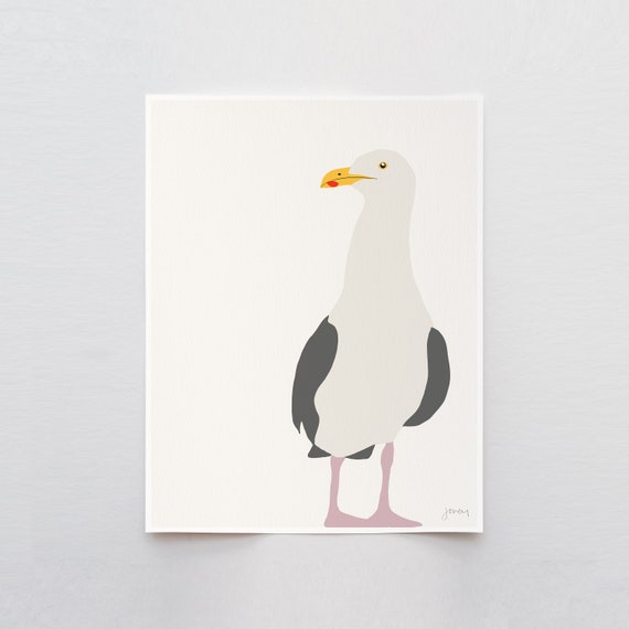 Seagull Art Print - Signed and Printed by the Artist - Unframed or Framed - 130806