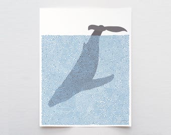 Whale Tail Art Print - Signed by Jorey Hurley - 240519
