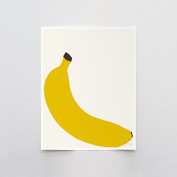 Yellow Banana Art Print - Signed and Printed by Jorey Hurley - Unframed or Framed - 140429