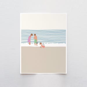 Two Brothers and a Sister on the beach wall art, signed print by Jorey Hurley