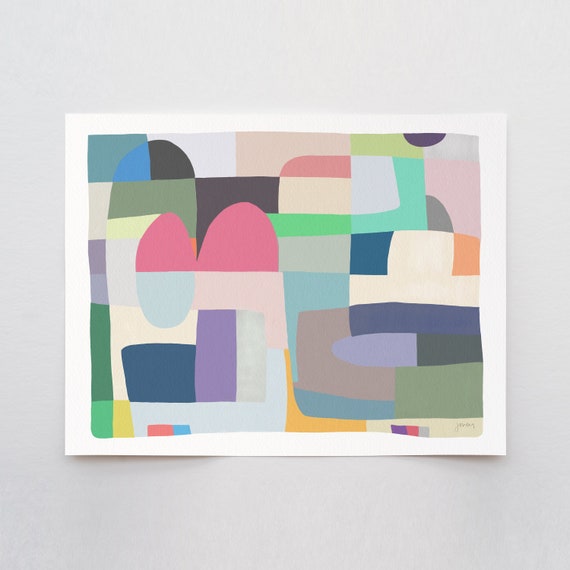 Colors and Shapes Abstract Art Print - Signed and Printed by Jorey Hurley - Unframed or Framed - 180504
