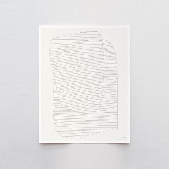 Pencil Line Abstract Art Print - Signed and Printed by Jorey Hurley - Unframed or Framed - 170807