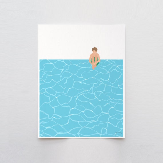 Pool Cannonball Art Print - Signed and Printed by Jorey Hurley - Unframed or Framed - 240721