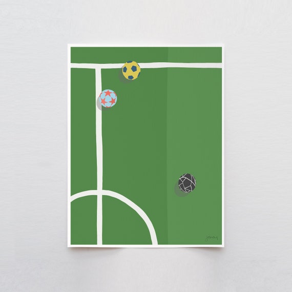 Soccer Art Print - Signed and Printed by the Artist - Framed or Unframed - Soccer Wall Art - 231022