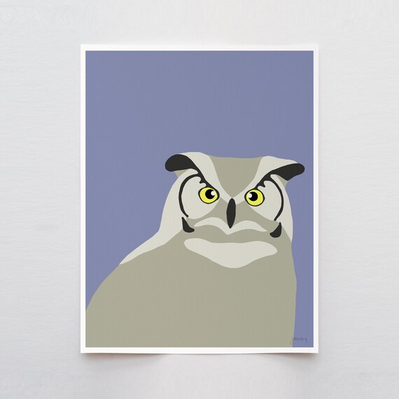 Great Horned Owl Art Print - Signed and Printed by the Artist - Framed or Unframed - 120418