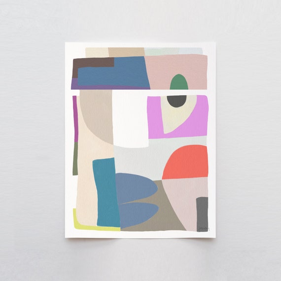 Abstract Shapes Art Print - Signed and Printed by Jorey Hurley - Unframed or Framed - 180329