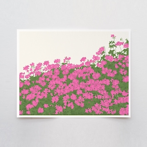 Blooming Geraniums Art Print - Signed and Printed by the Artist - Framed or Unframed - Botanical Wall Art - 160419