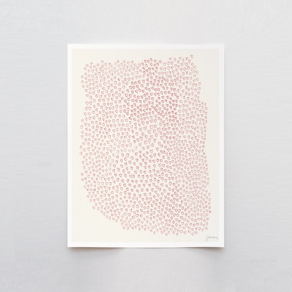 Many Hearts Art Print - Signed and Printed by Jorey Hurley - Unframed or Framed - 141013