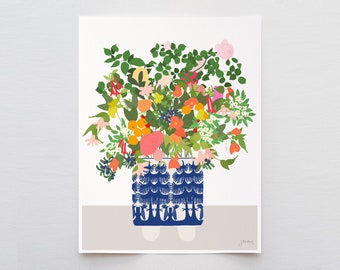 Still Life with Delft Blue Vase Art Print - Signed and Printed by Jorey Hurley - Unframed or Framed - 201008