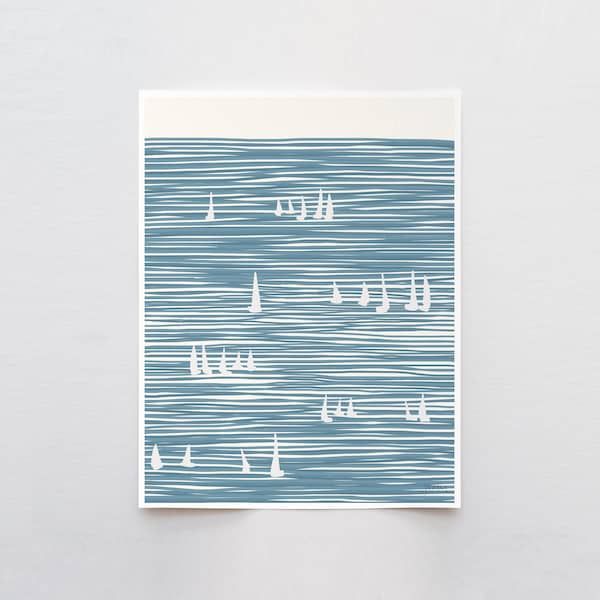 Sailboats Wall Art Signed by Jorey Hurley