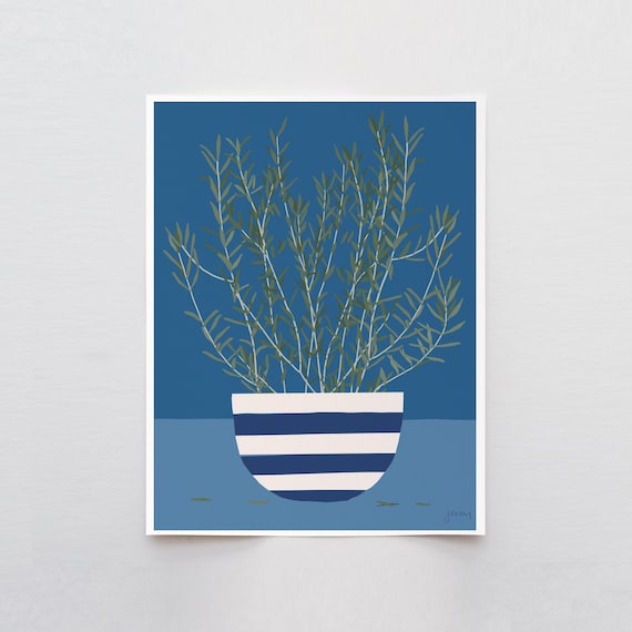 Olive Branches Abstract Still Life Art Print - Signed and Printed by Jorey Hurley - Unframed or Framed - 210415
