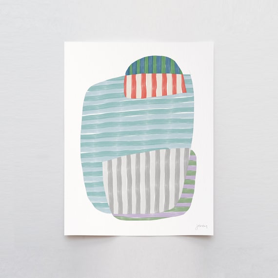Striped Abstract Art Print - Signed and Printed by Jorey Hurley - Unframed or Framed - 170914