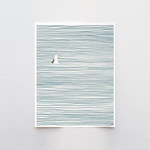 Floating Seagull Art Print - Signed by Jorey Hurley - 130324