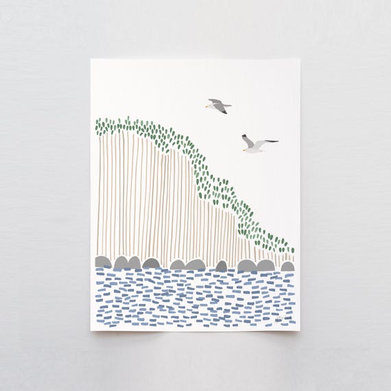 Ocean Cliffside Art Print - Signed and Printed by Jorey Hurley - Unframed or Framed - 250307