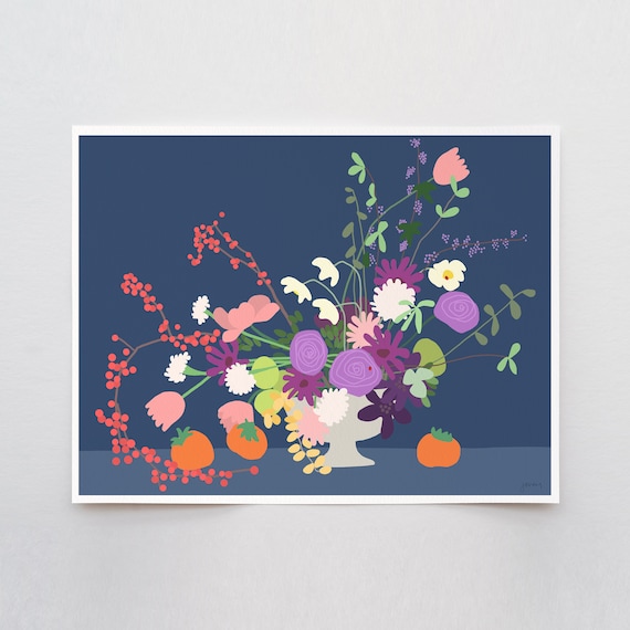 Persimmon Abstract Still Life Art Print - Signed and Printed by Jorey Hurley - 191116