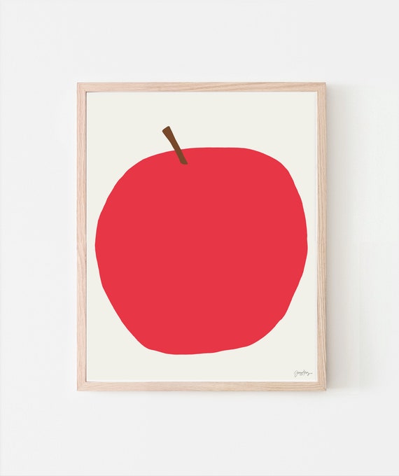 Red Delicious Apple Wall Decor. Signed Art Print. Framed or Etsy