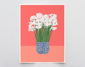 Paperwhites Art Print - Signed and Printed by Jorey Hurley - Unframed or Framed - 220428