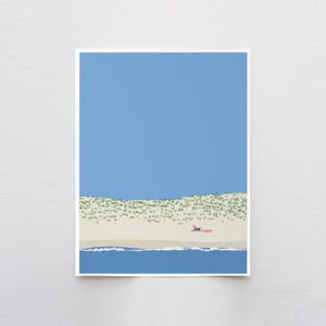 Beach Reader, coastal wall art, signed print by Jorey Hurley