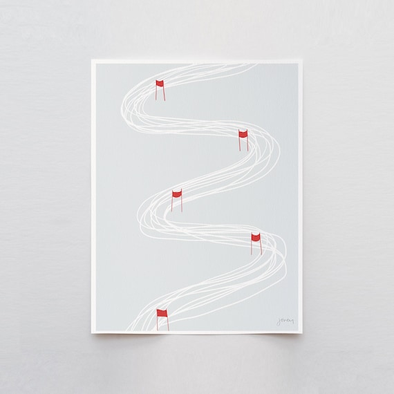 Ski Race Art Print - Signed and Printed by Jorey Hurley - Unframed or Framed - 140217